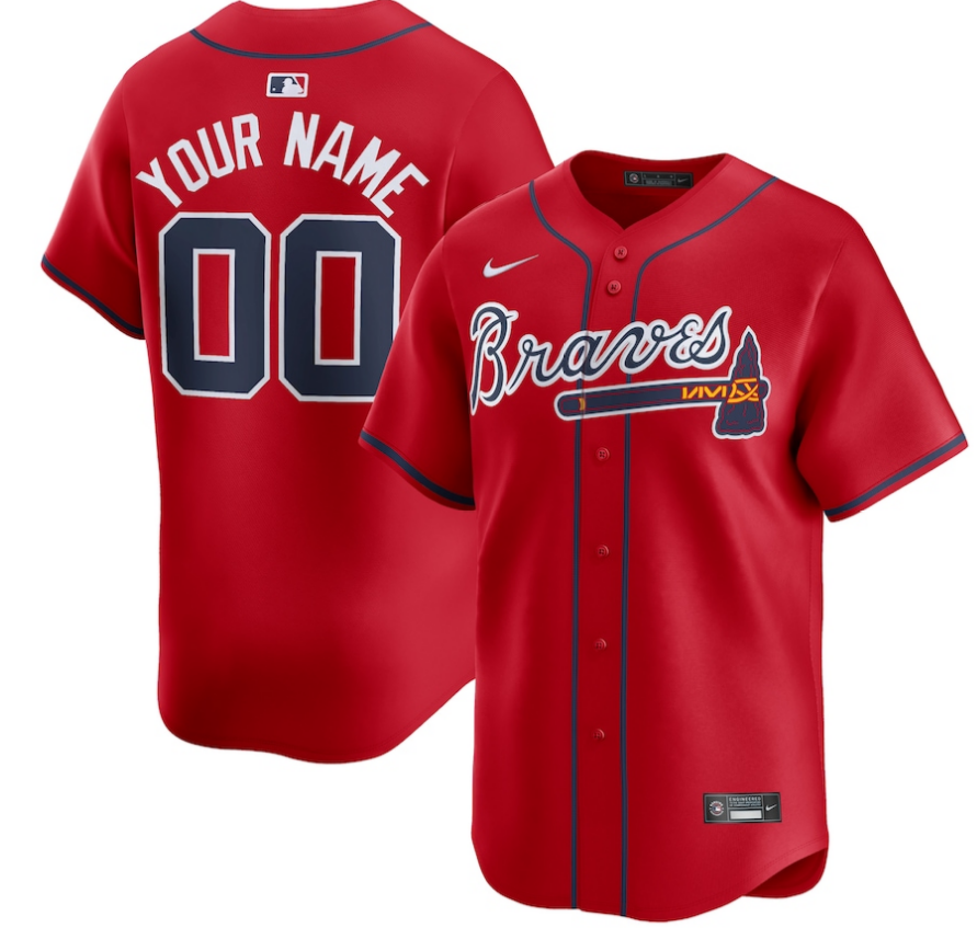 Jersey Atlanta Braves Vermelha Torcedor Silkada