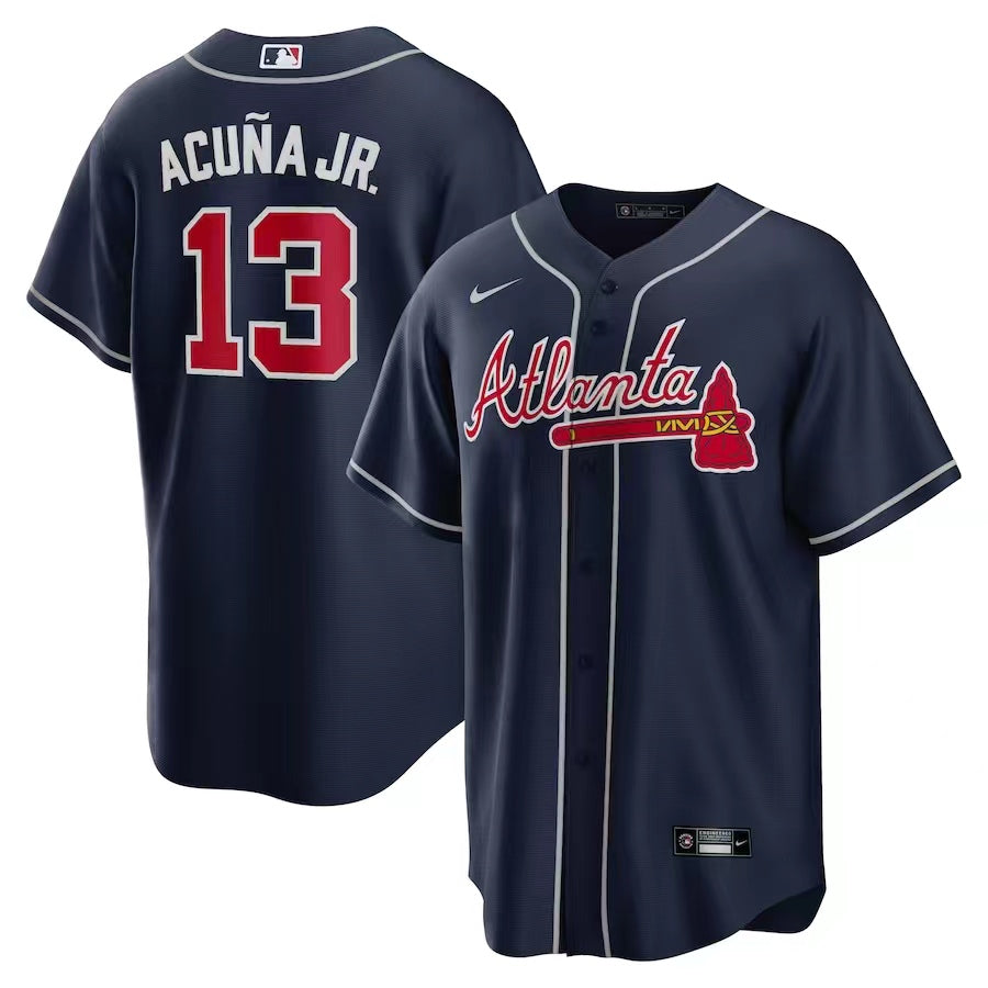 Jersey Atlanta Braves Azul Torcedor Silkada