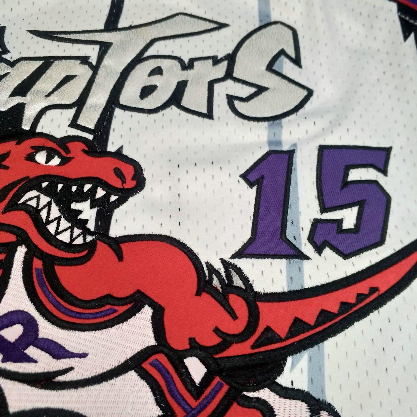 Regata Authentic Toronto Raptors Mitchell & Ness Hardwood Classics Branca 1998-99