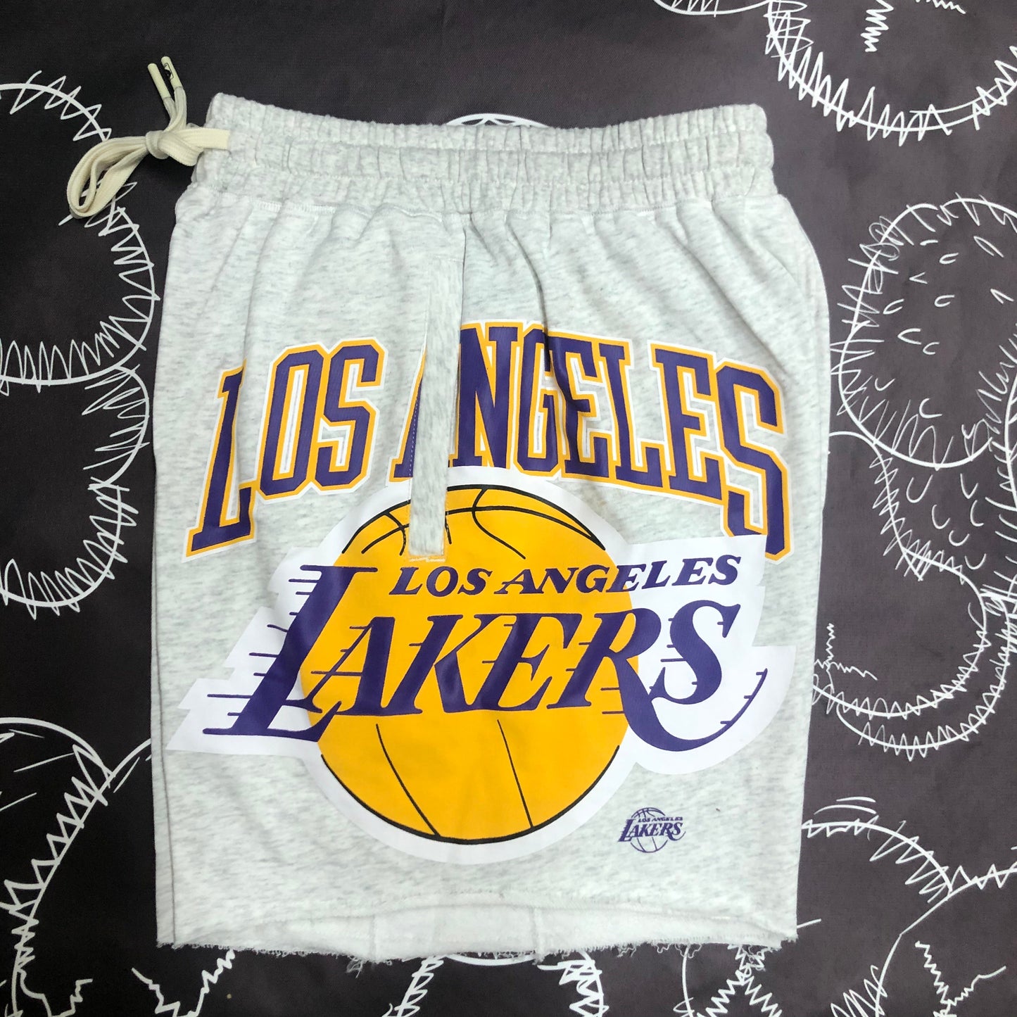 Short Casual Los Angeles Lakers Cinza