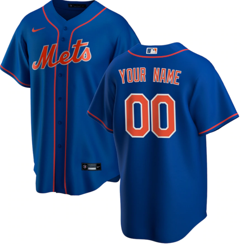 Jersey New York Mets Azul Torcedor Silkada