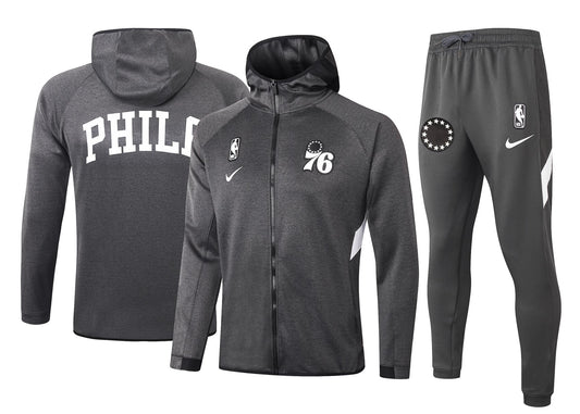 Conjunto Nike NBA Therma Flex Philadelphia 76ers Preto Treino