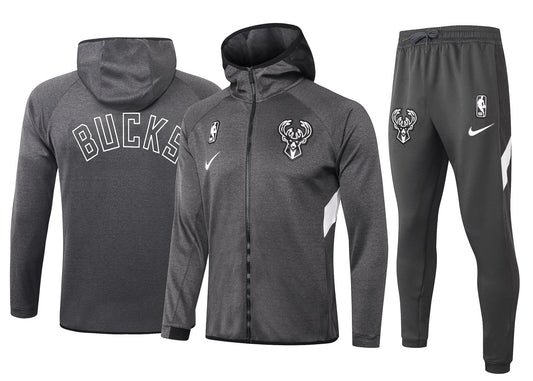 Conjunto Nike NBA Therma Flex Milwaukee Bucks Preto Treino
