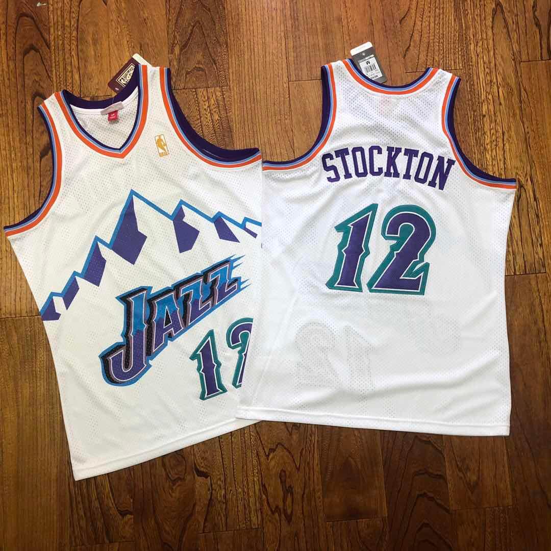 Regata Authentic Utah Jazz Mitchell & Ness Hardwood Classics 1996/97 Branca