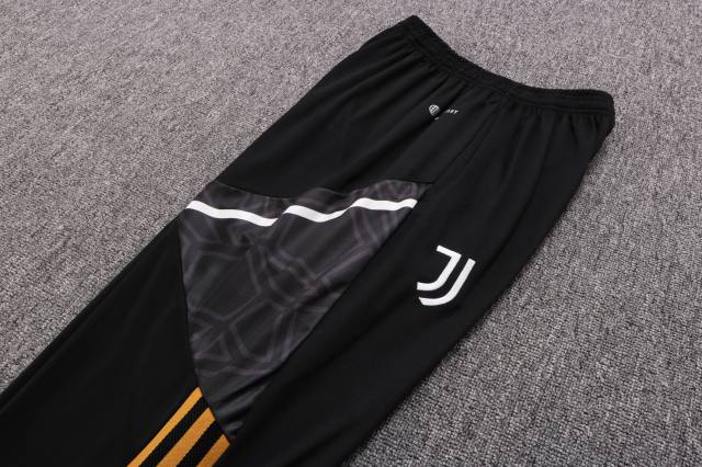 Conjunto Juventus Preto x Dourada Ziper Total
