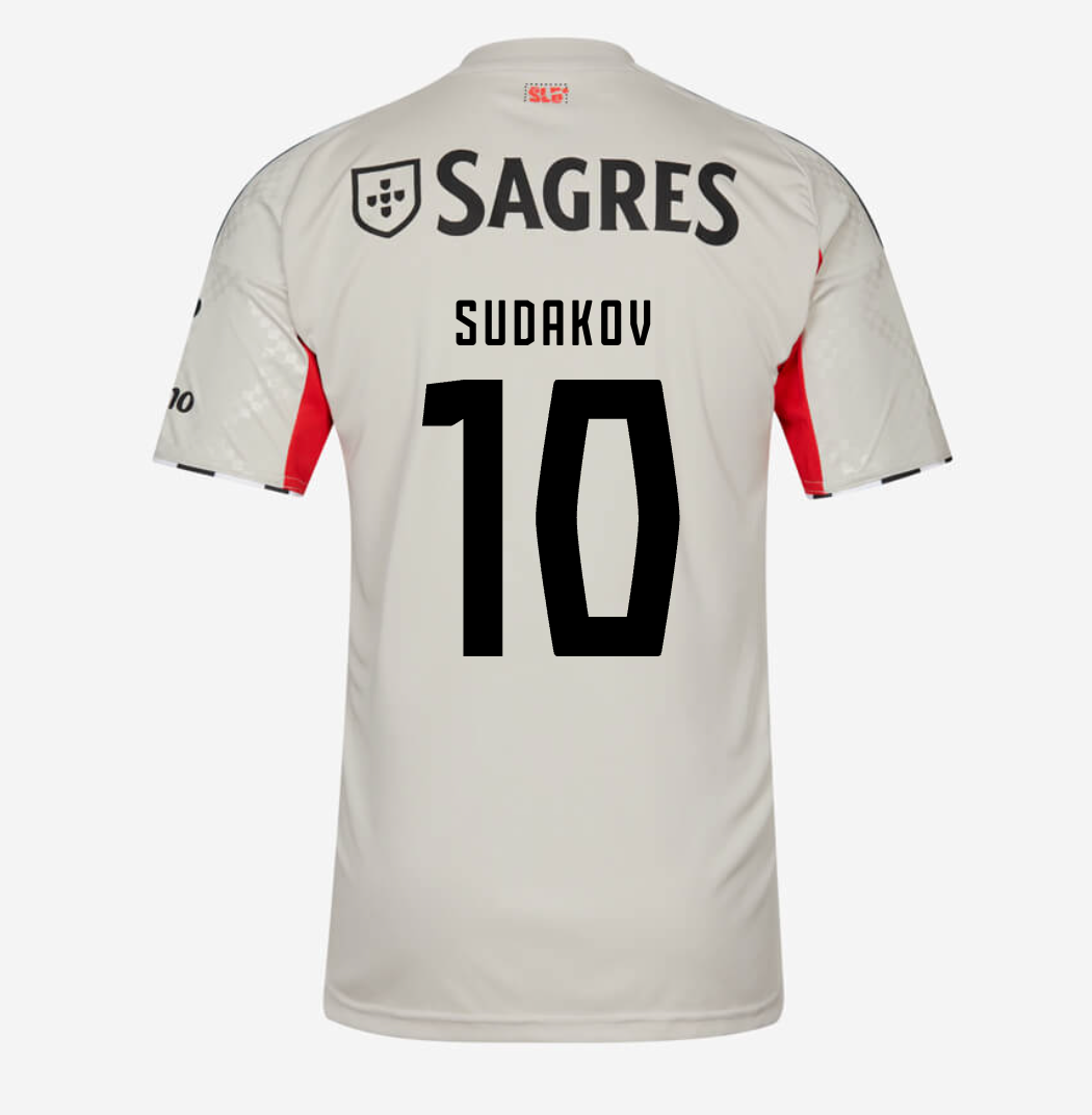 Camisa Benfica 25/26 Away Bege #10 SUDAKOV