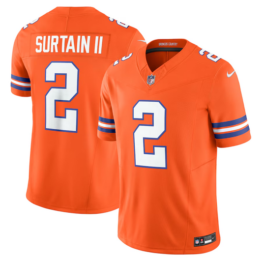 Jersey Denver Broncos Vapor F.U.S.E. Limited Laranja Mile High Collection 1977 Throwback