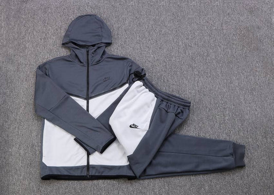 Conjunto Tech Fleece Cinza e Branca