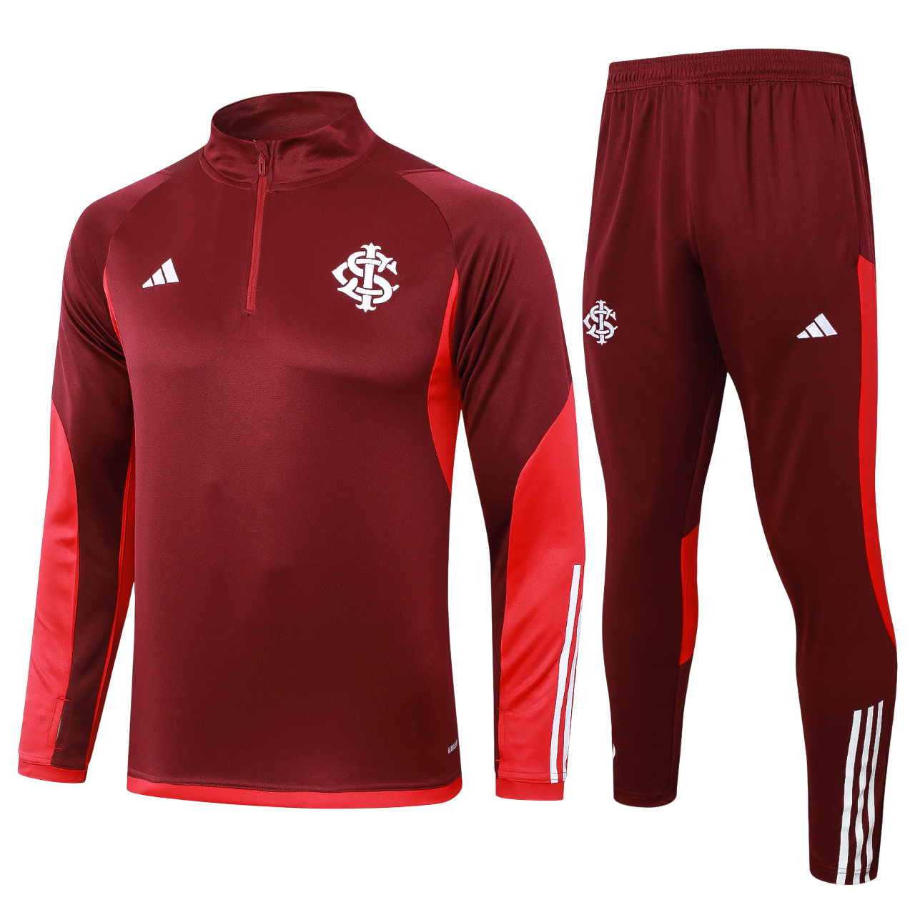 Conjunto Agasalho Treino Internacional 24/25 - Vermelho Escuro