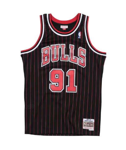 Regata Swingman Chicago Bulls Mitchell & Ness Hardwood Classics 1995/96 Preta/Vermelha