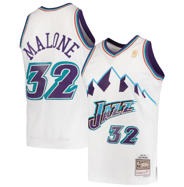 Regata Authentic Utah Jazz Mitchell & Ness Hardwood Classics 1996/97 Branca