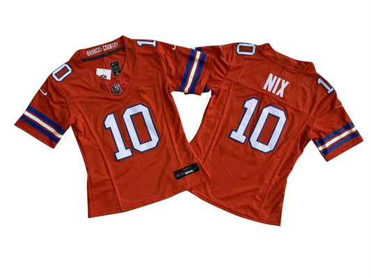 Jersey Feminina Denver Broncos Vapor F.U.S.E. Limited Laranja Mile High Collection 1977 Throwback