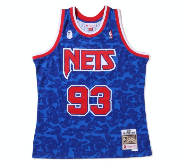Regata Swingman BAPE X Brooklyn Nets Mitchell & Ness Hardwood Classics 1983