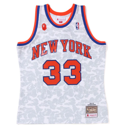 Regata Swingman BAPE X New York Knicks Mitchell & Ness Hardwood Classics 1991/92 Branca