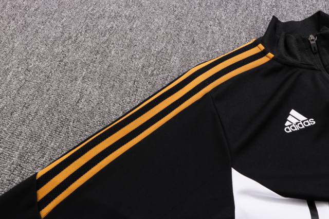 Conjunto Juventus Preto x Dourada Ziper Total