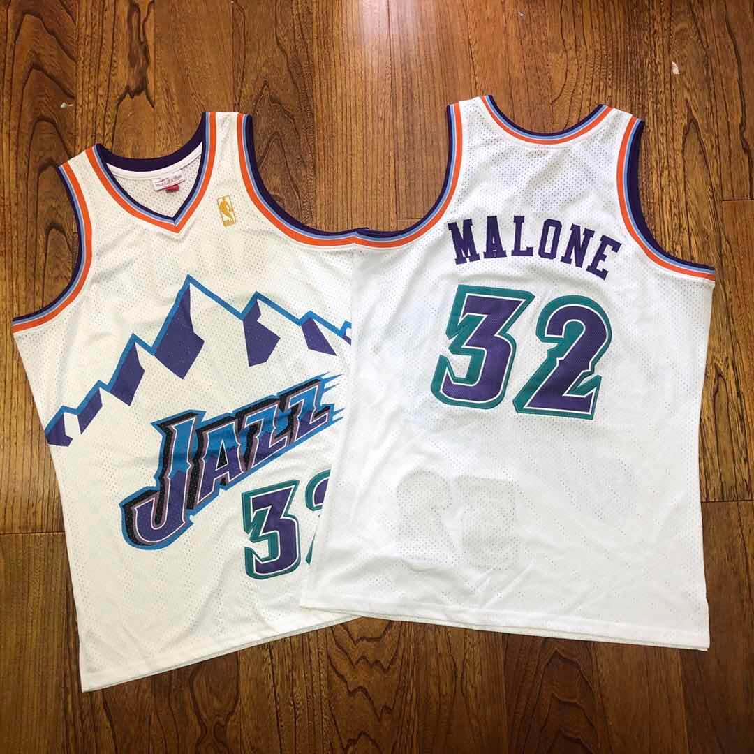 Regata Authentic Utah Jazz Mitchell & Ness Hardwood Classics 1996/97 Branca